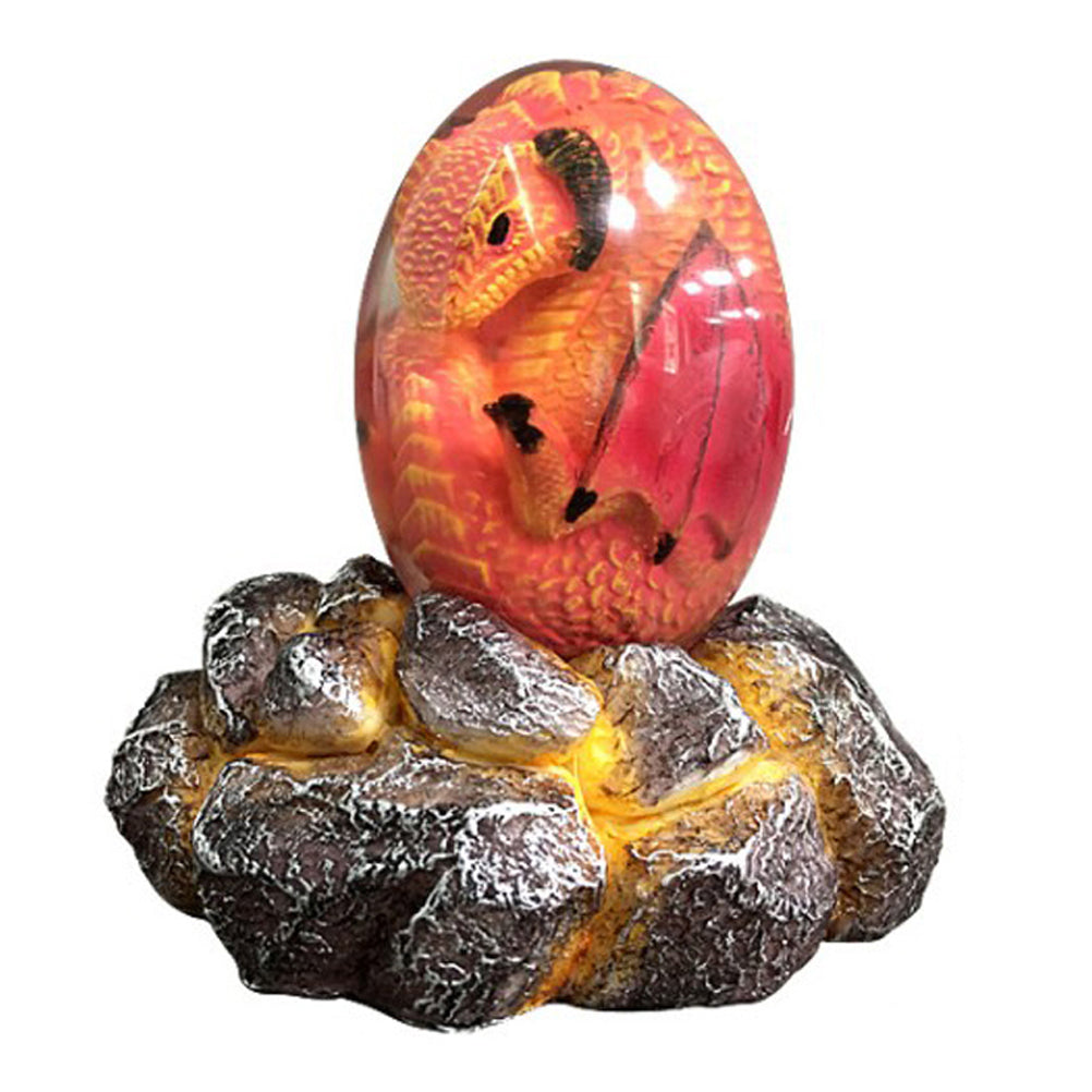 LED Lava Dragon Egg ornamental decor featuring a transparent design with a lava dragon inside, crafted from high-quality synthetic resin.