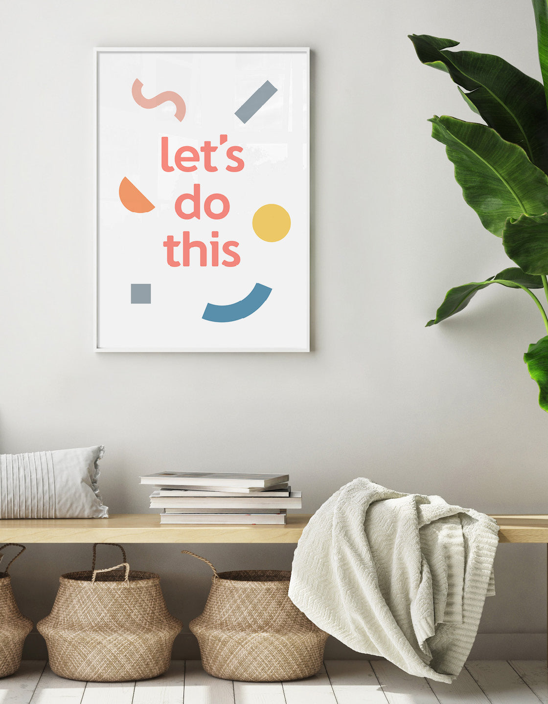 A colorful typographic print with motivational text 'Let's do this', designed for inspiration.