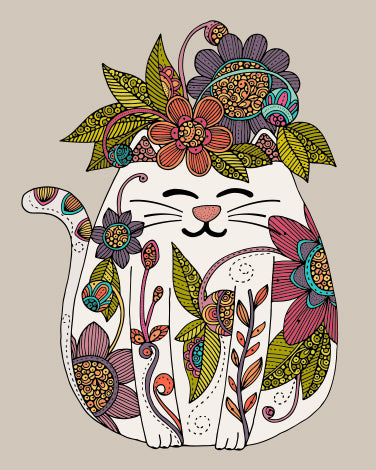 A colorful digital artwork of a cat named Lili, printed on heavy matte cardstock, showcasing vibrant hues and intricate details.