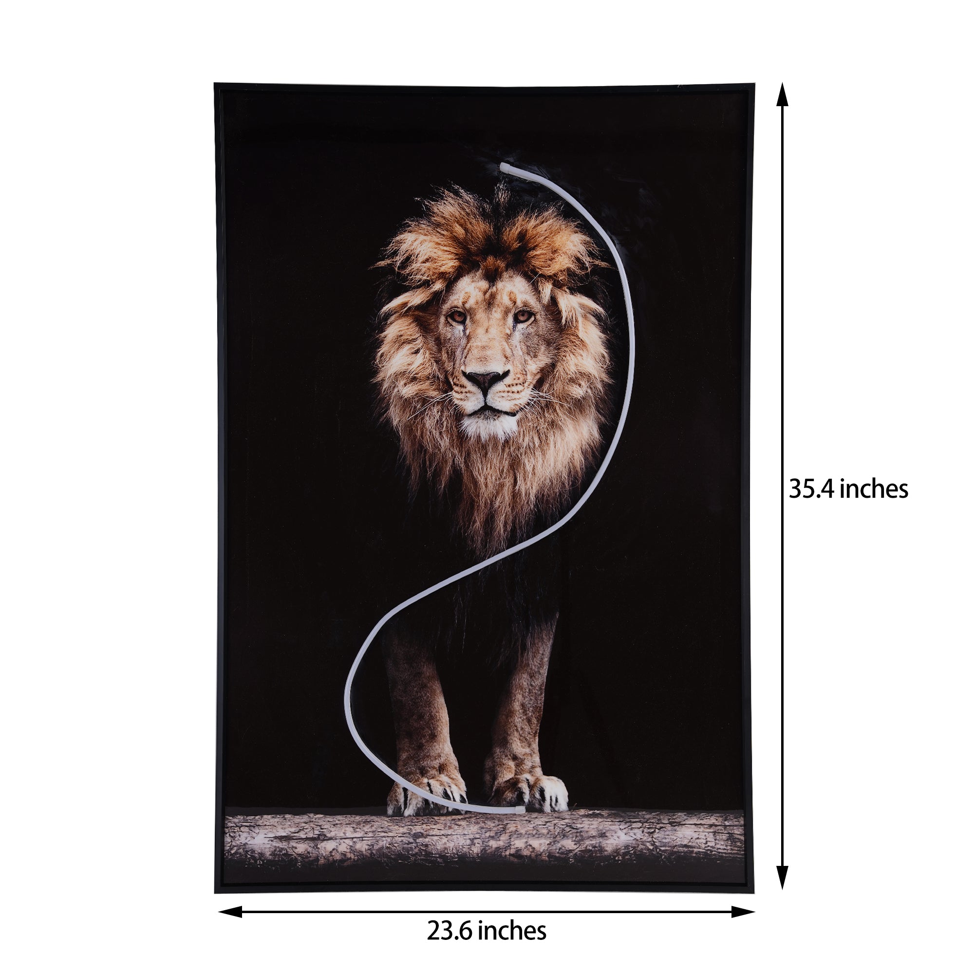 A stunning Lion Wall Art piece illuminated with LED lights, showcasing intricate details and modern design, perfect for home decor.