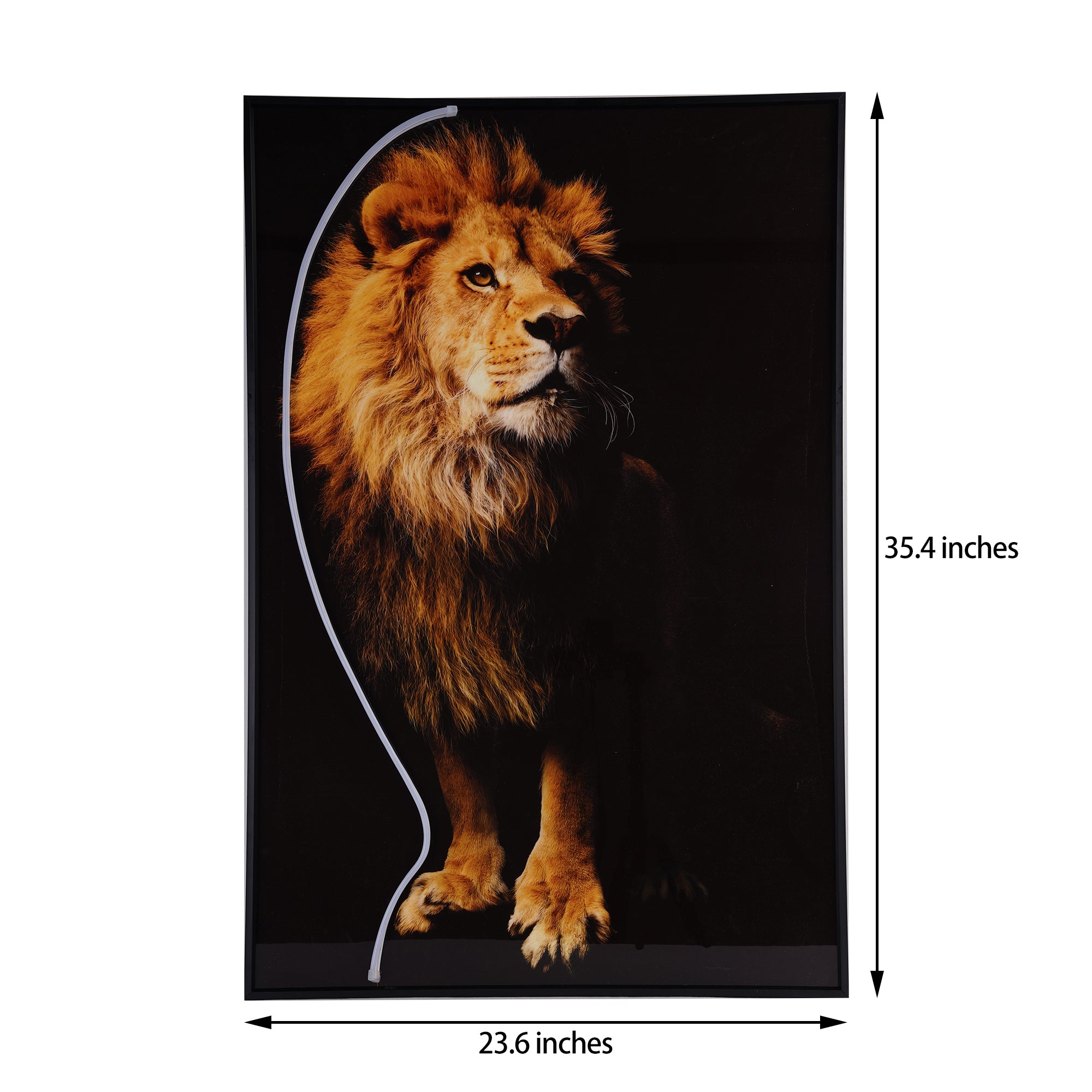 A stunning Lion Wall Art piece illuminated with LED lights, showcasing intricate details and modern design, perfect for home decor.