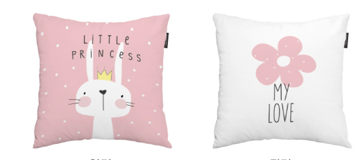 Little Princess A_Rabbit cushion featuring a double-sided design with playful rabbit print, made from high-quality microfibre.