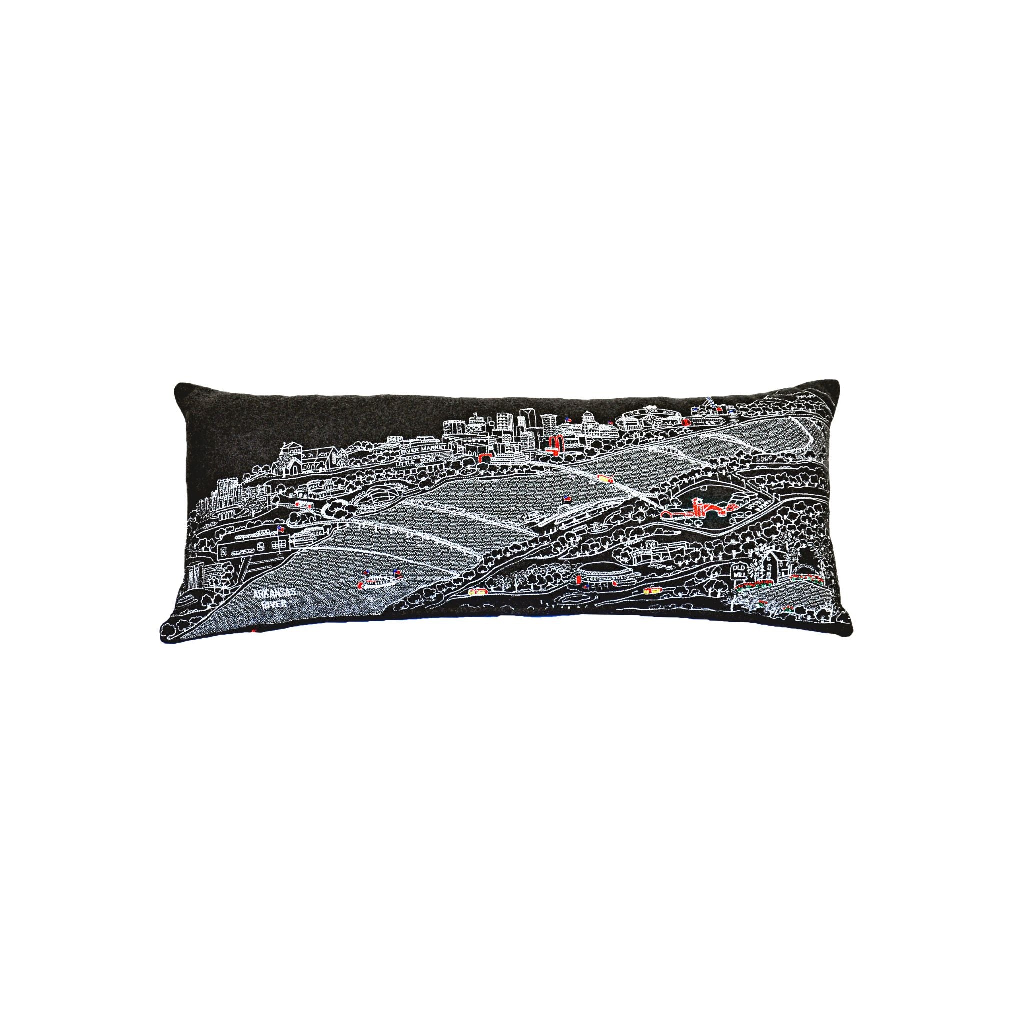 Little Rock Pillow featuring a red zipper, made of 80% wool and 20% nylon, with a plush polyfill insert.