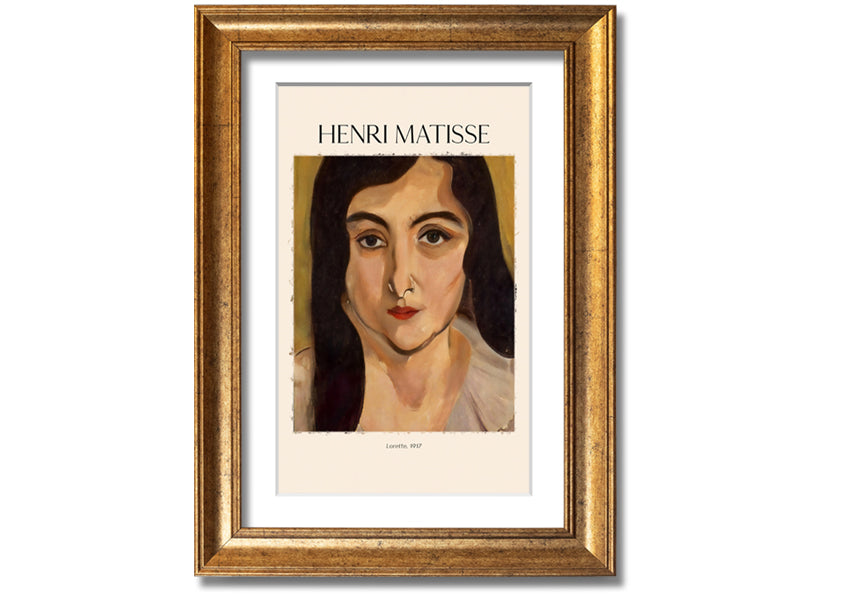 Canvas print of Lorette, 1917 by Henri Matisse, mounted on a 44mm box frame, showcasing vibrant colors and artistic expression.