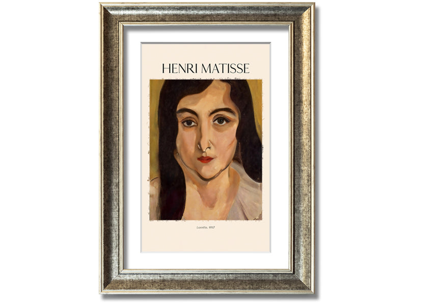 Canvas print of Lorette, 1917 by Henri Matisse, mounted on a 44mm box frame, showcasing vibrant colors and artistic expression.