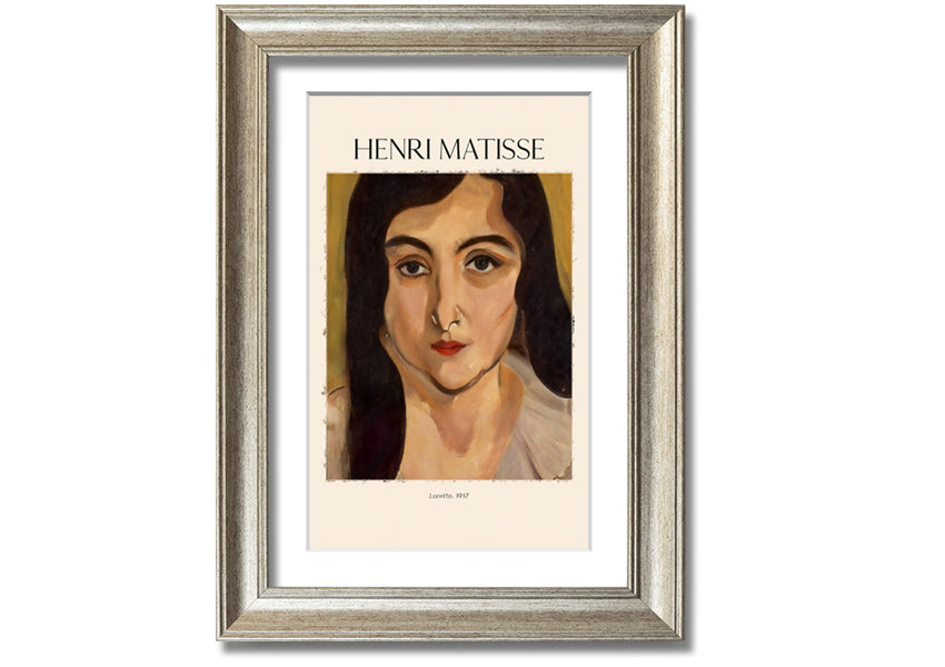 Canvas print of Lorette, 1917 by Henri Matisse, mounted on a 44mm box frame, showcasing vibrant colors and artistic expression.