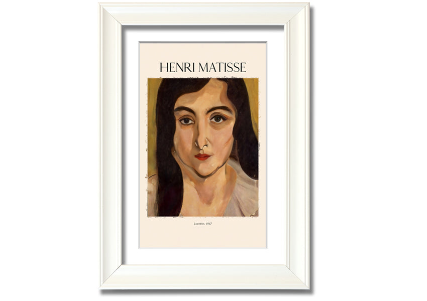 Canvas print of Lorette, 1917 by Henri Matisse, mounted on a 44mm box frame, showcasing vibrant colors and artistic expression.