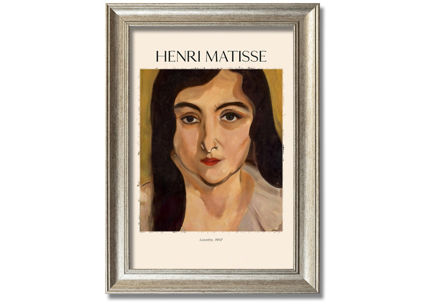 Canvas print of Lorette, 1917 by Henri Matisse, mounted on a 44mm box frame, showcasing vibrant colors and artistic expression.