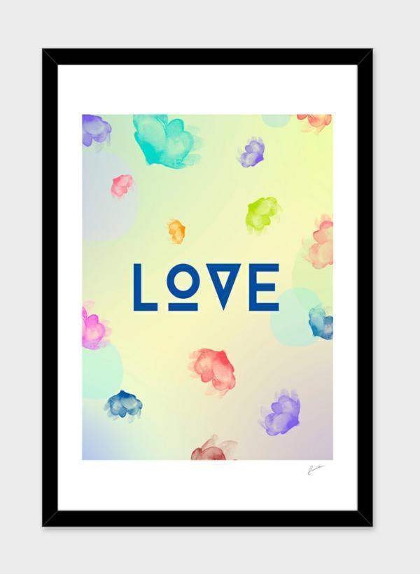 Lov3 Frame made of solid wood with a contemporary angular design, featuring shatterproof acrylic and a smooth gesso finish, ideal for art prints.