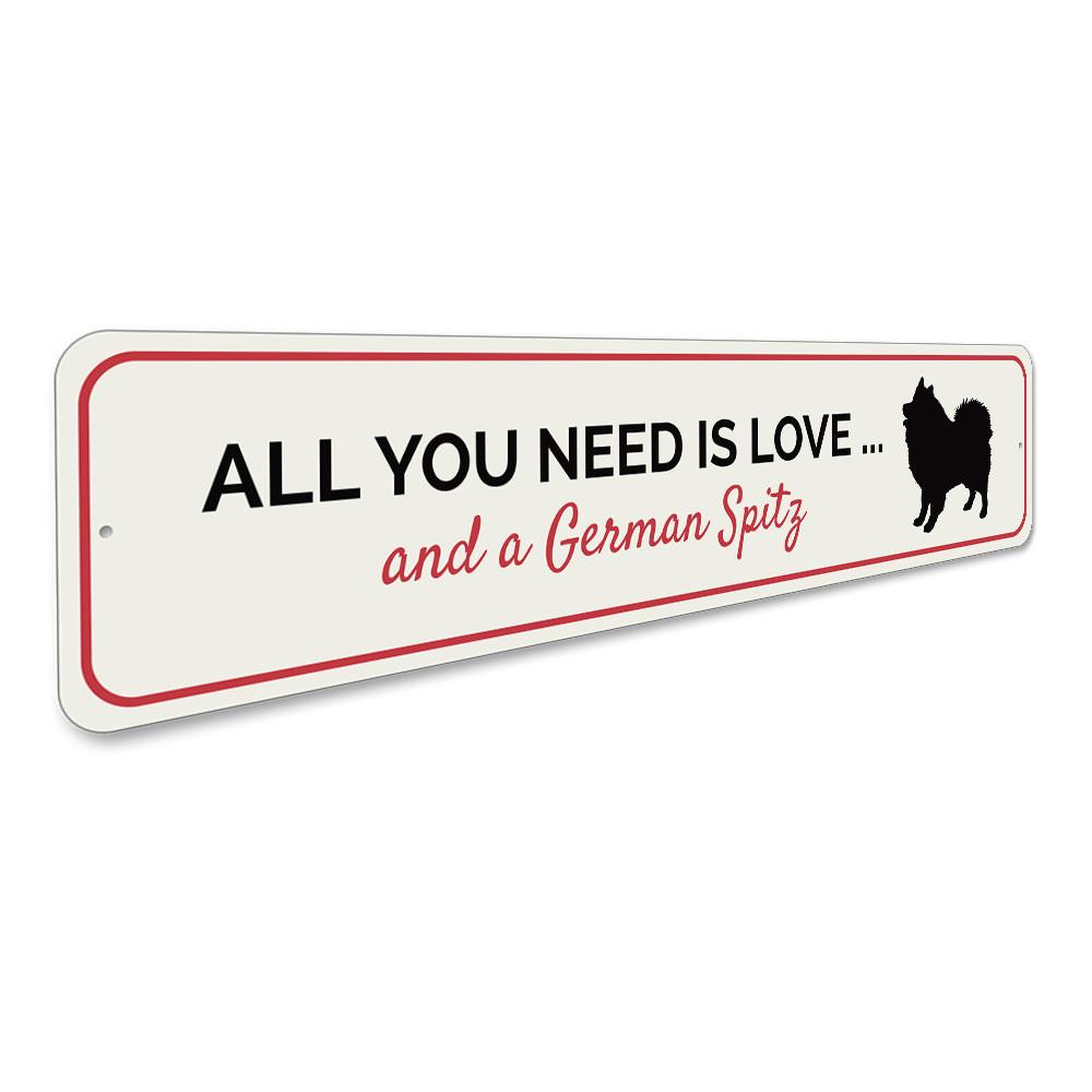 A decorative Love Dog Sign made of high-quality aluminum, featuring a charming design perfect for dog lovers' home decor.