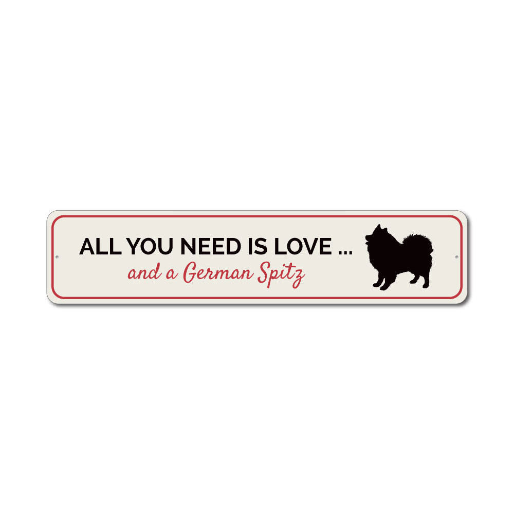 A decorative Love Dog Sign made of high-quality aluminum, featuring a charming design perfect for dog lovers' home decor.