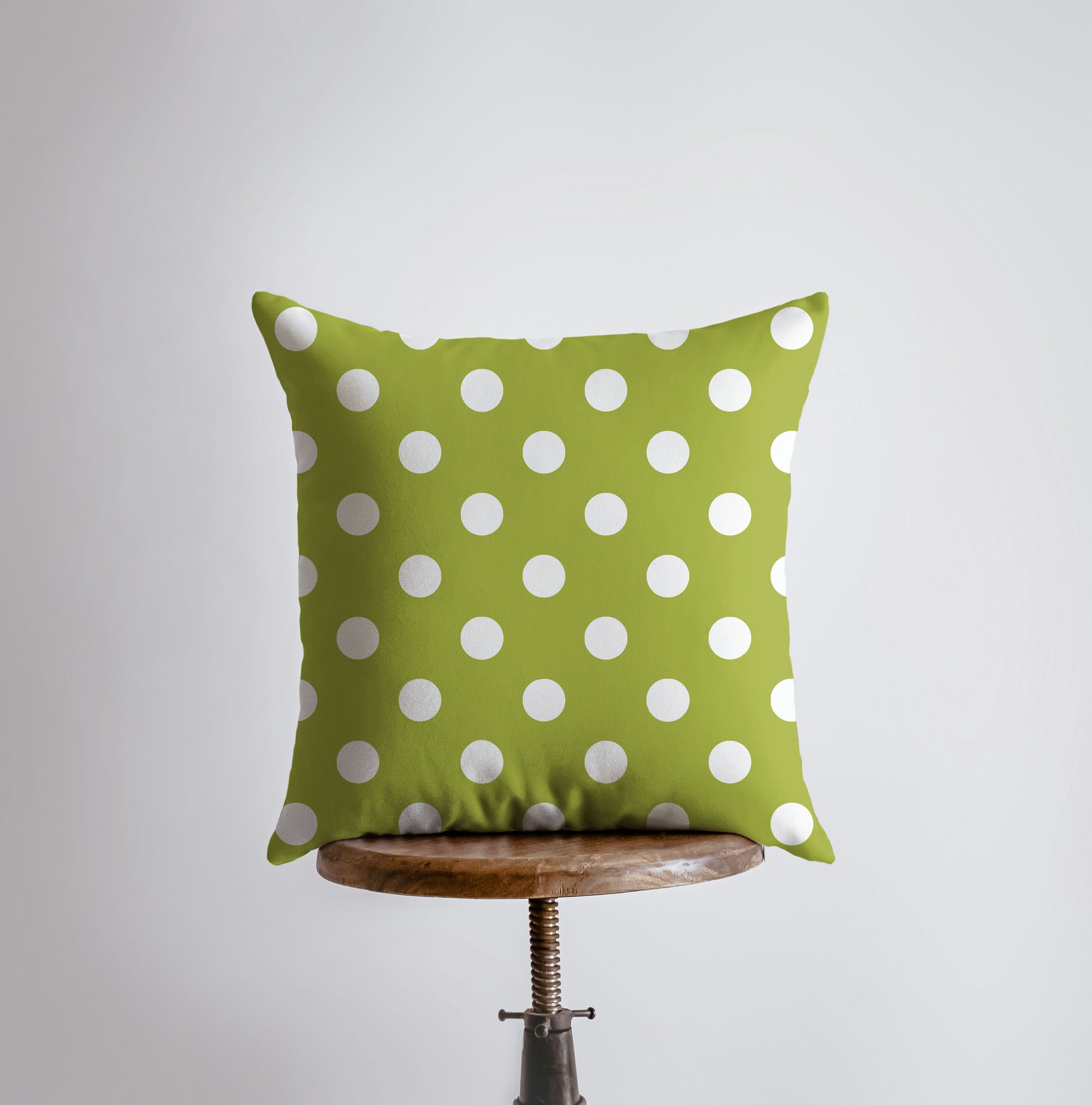 Love Floral Green Polkadot Pillow Cover featuring floral design and polka dot reverse, perfect for home decor.