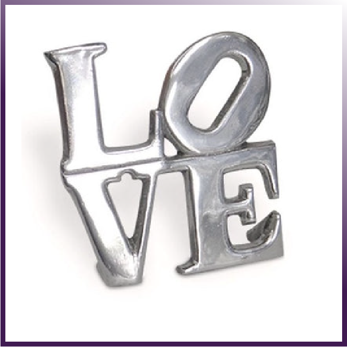 LOVE Sign Home Decor made from recycled aluminum, featuring a minimalist design with a chic hand-cast finish.