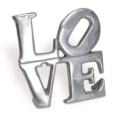 LOVE Sign Home Decor made from recycled aluminum, featuring a minimalist design with a chic hand-cast finish.