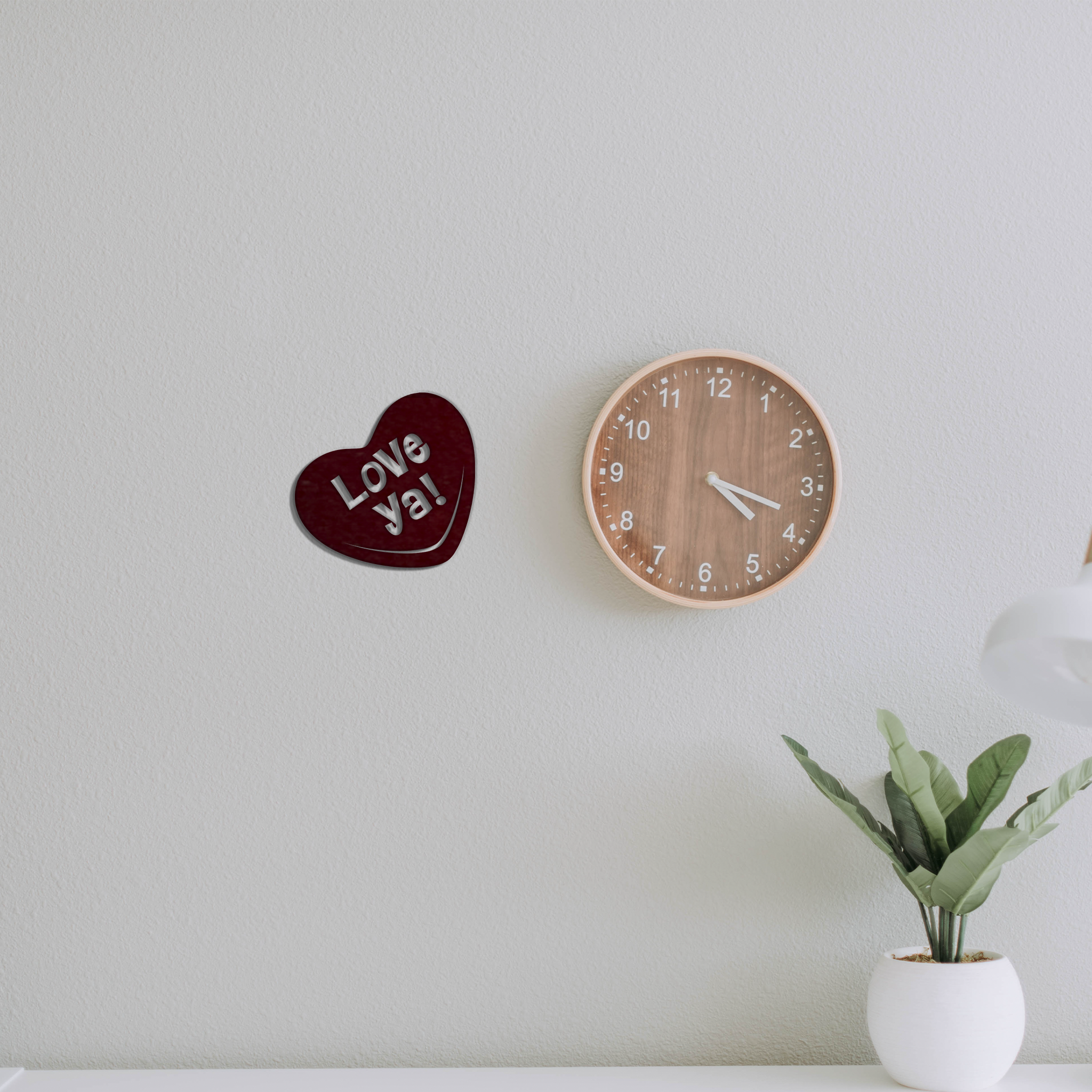 Love Ya Candy Heart Metal Wall Art in vibrant colors, showcasing a heart shape with the words 'Love Ya' elegantly designed, perfect for home decor.