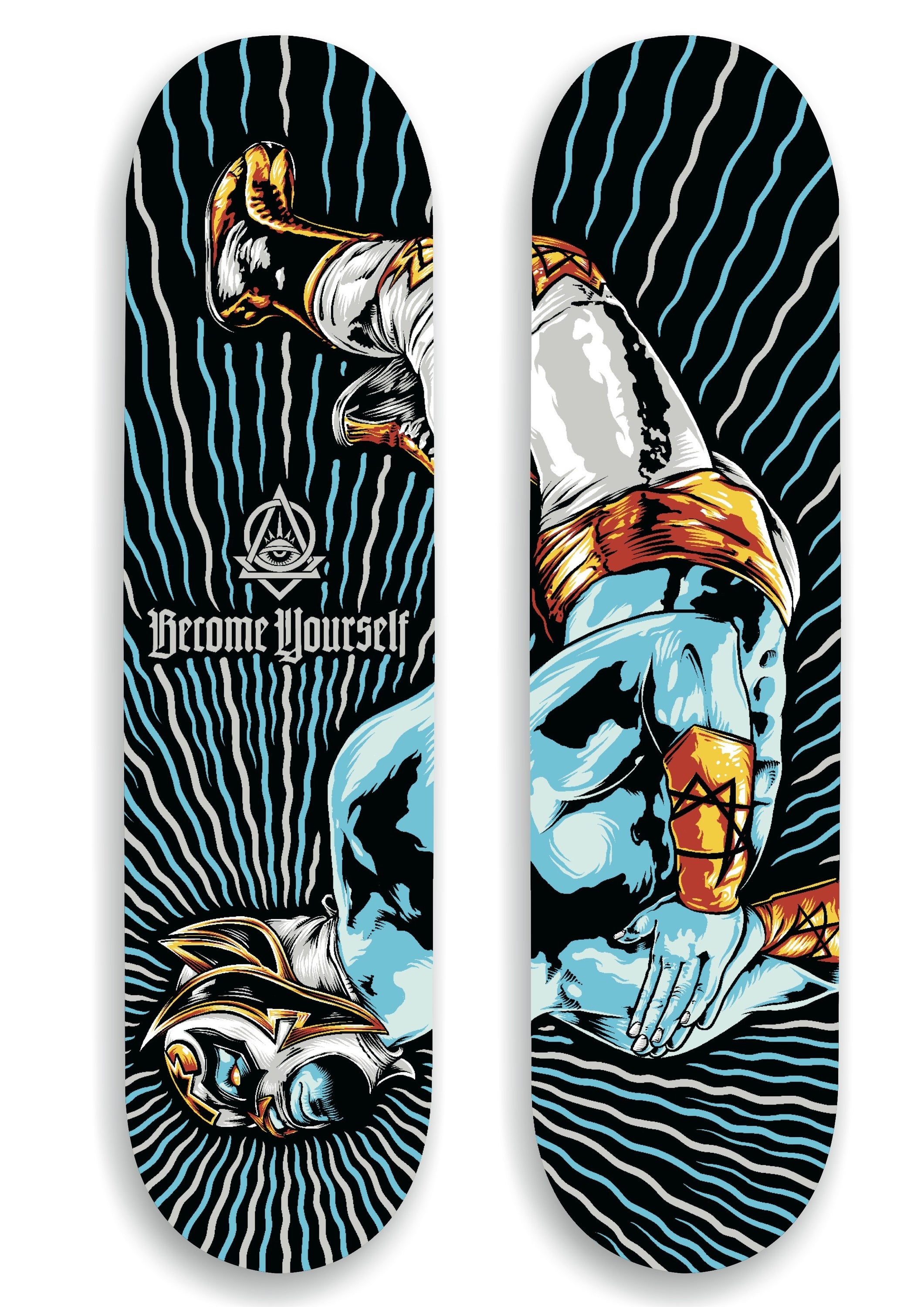 LUCHA DECK by PALE HORSE featuring colorful illustrations of luch libre wrestlers in dynamic poses.