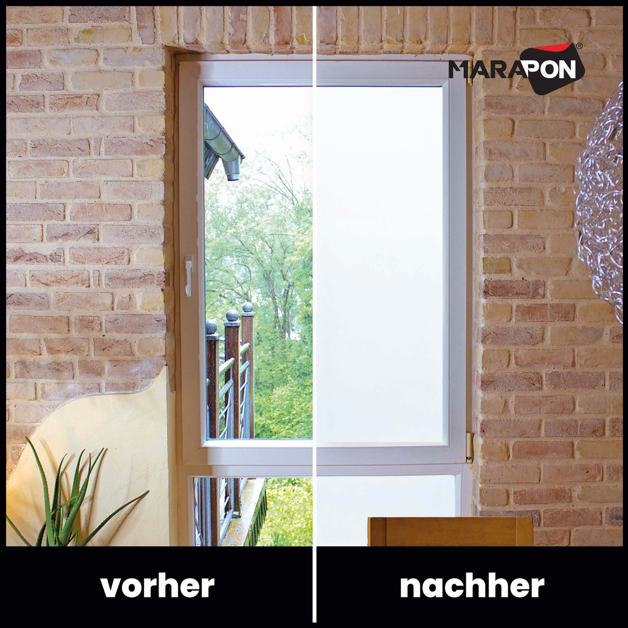 Transparente Mattfolie für Fenster und Türen, die Privatsphäre bietet und Licht durchlässt, in verschiedenen Designs erhältlich.