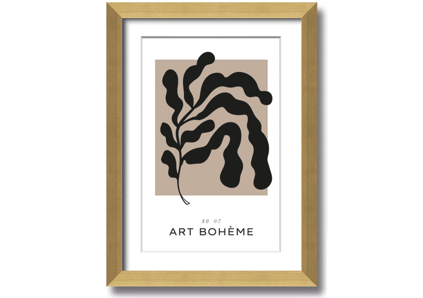 Matisse Style Plant framed print with vibrant colors and bold shapes, available in various frame colors, ready to hang.