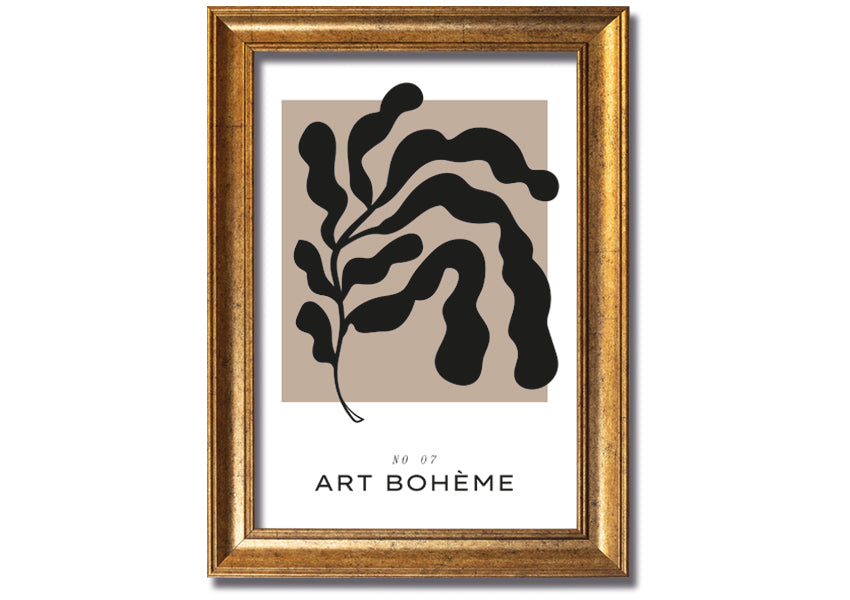 Matisse Style Plant framed print with vibrant colors and bold shapes, available in various frame colors, ready to hang.