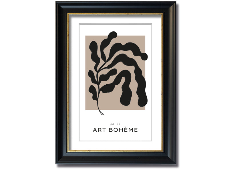 Matisse Style Plant framed print with vibrant colors and bold shapes, available in various frame colors, ready to hang.