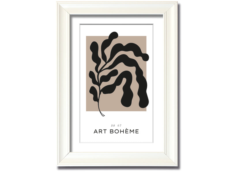 Matisse Style Plant framed print with vibrant colors and bold shapes, available in various frame colors, ready to hang.