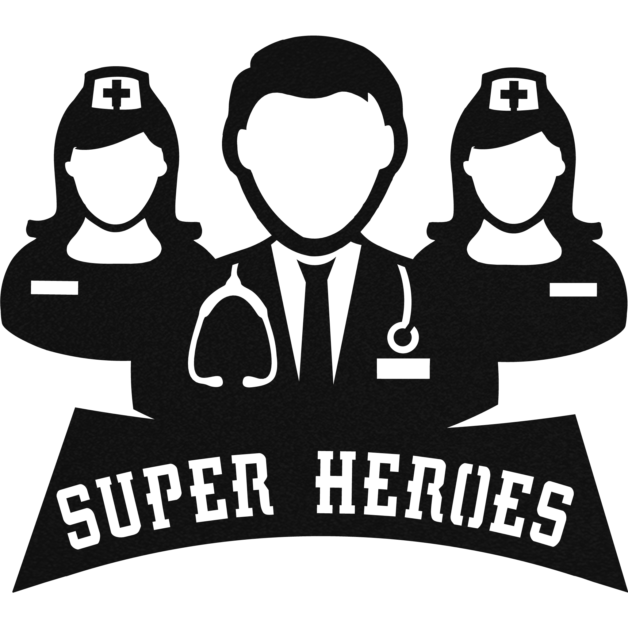 Medic Superheroes Metal Wall Art made from 16 gauge steel, featuring a low gloss finish, honoring frontline workers.