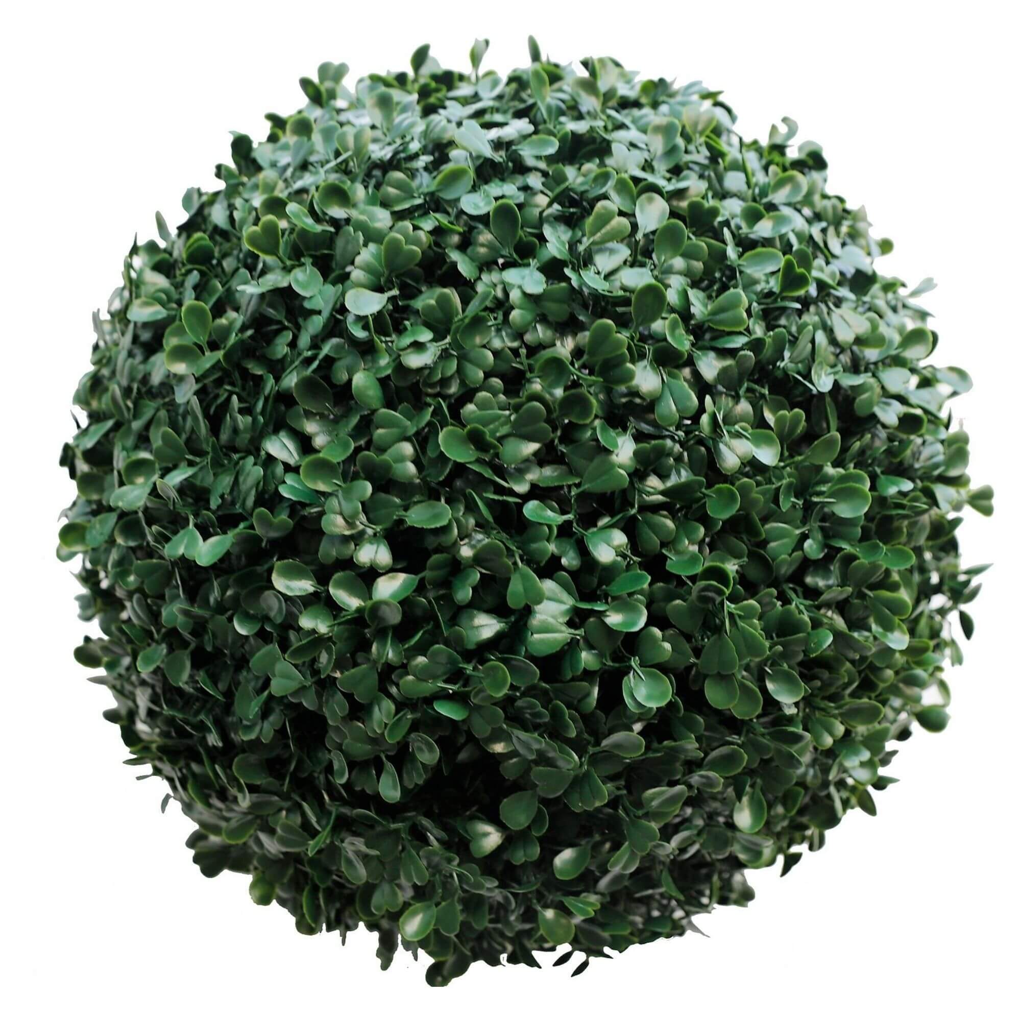 A 28cm Medium Boxwood Topiary Ball, UV resistant, showcasing lush green foliage, perfect for indoor and outdoor decoration.