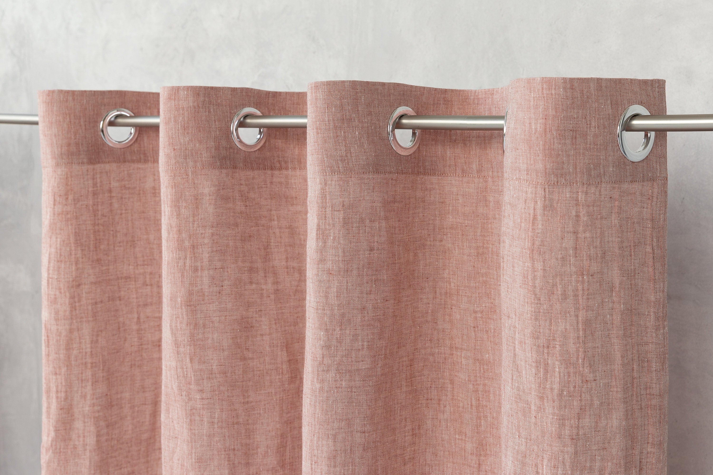 Melange Burgundy linen curtain with grommets, showcasing a rich burgundy color and elegant draping, perfect for modern interiors.