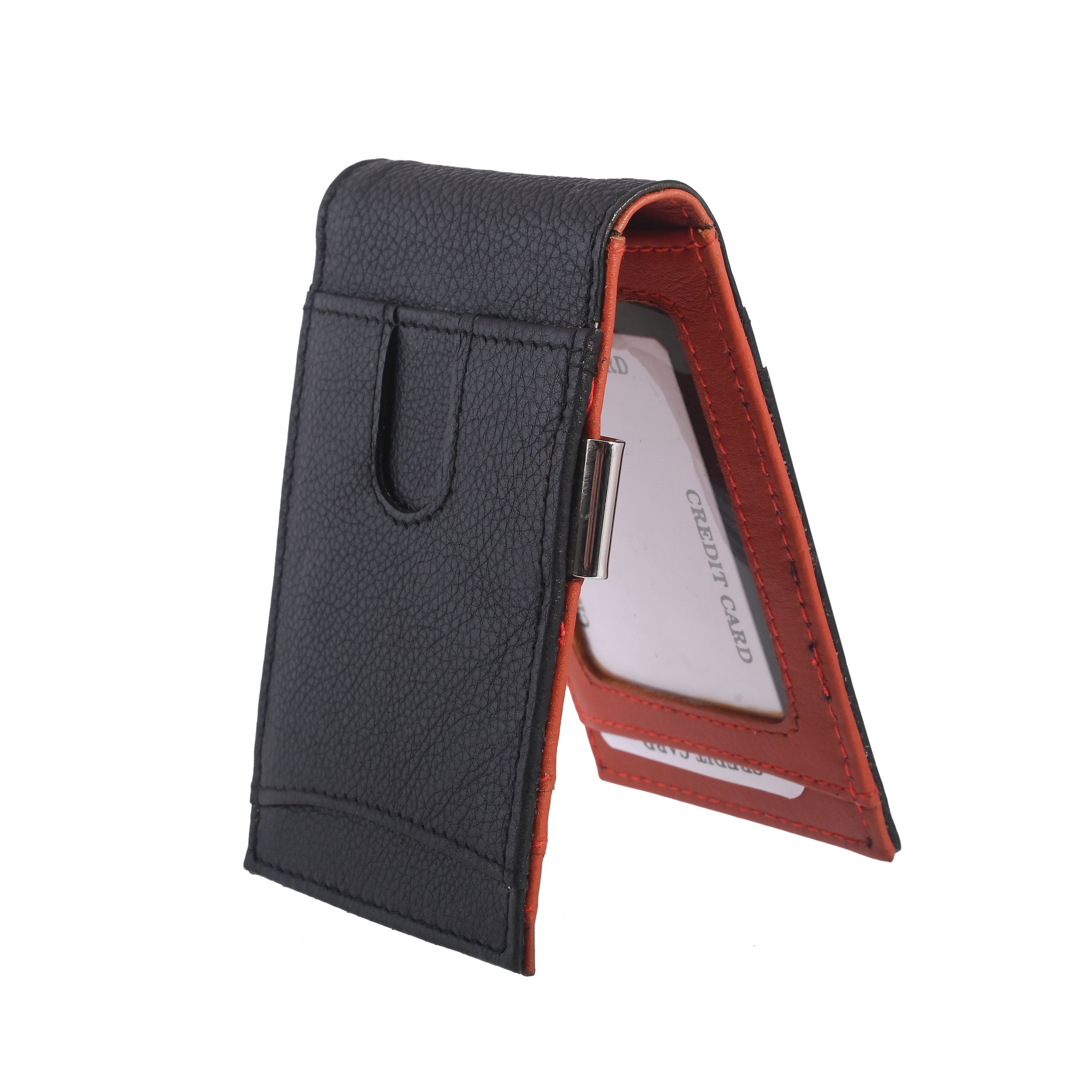 Mens Slim Wallet with Money Clip, featuring RFID blocking technology, bifold design, and integrated money clip for secure cash storage.