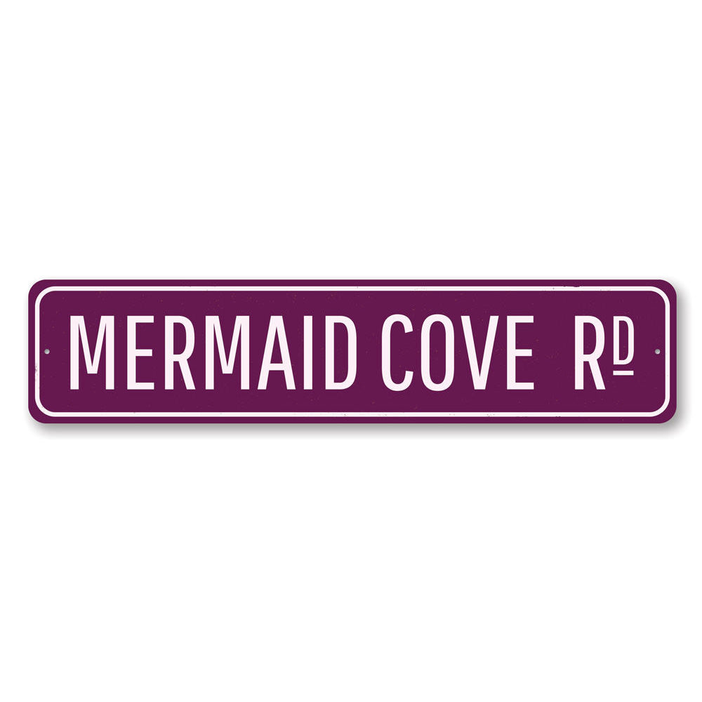 Mermaid Cove Sign featuring vibrant colors and decorative design, perfect for home decor.