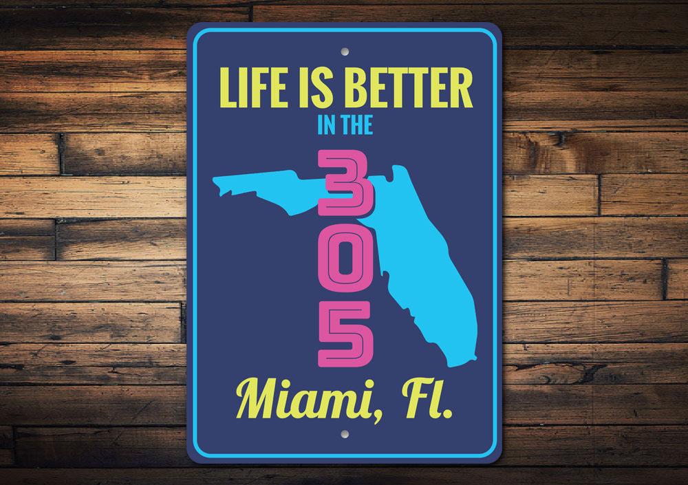 Customizable Miami Sign made of high-quality aluminum, perfect for beach-themed decor, featuring pre-drilled holes for easy mounting.