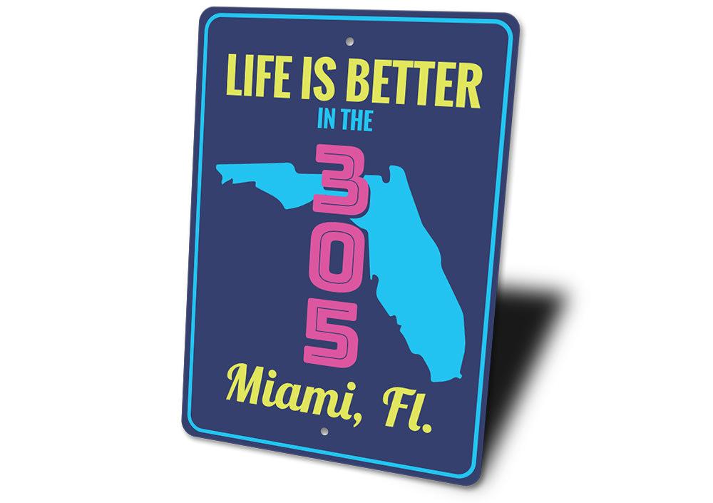 Customizable Miami Sign made of high-quality aluminum, perfect for beach-themed decor, featuring pre-drilled holes for easy mounting.