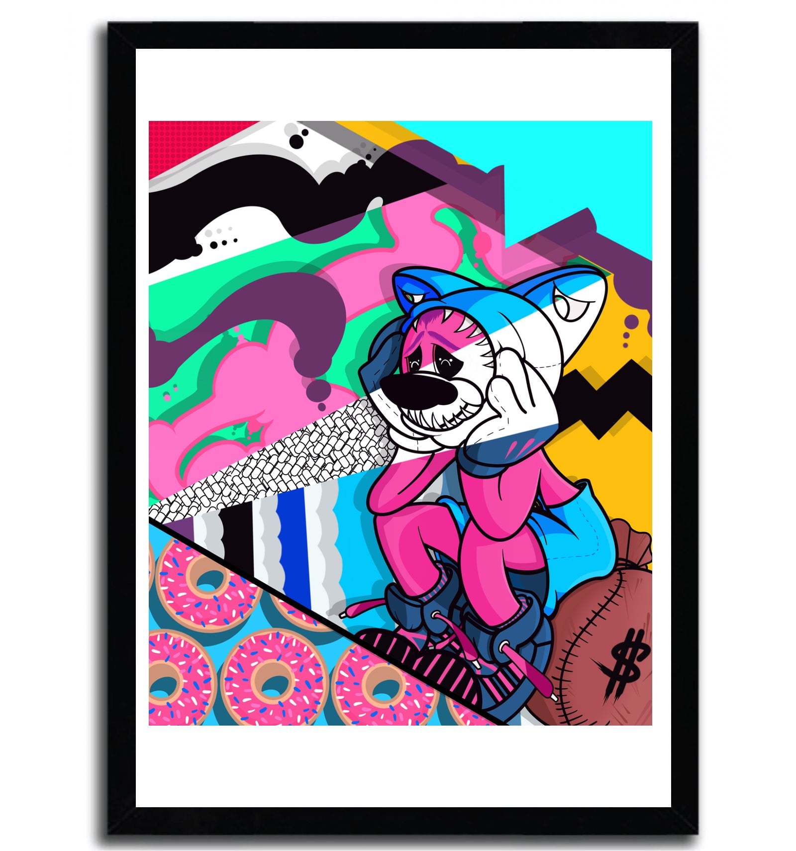 Limited edition art print 'Mixed Emotions' by Hot Actor on fine arts paper, showcasing vibrant colors and emotional depth.