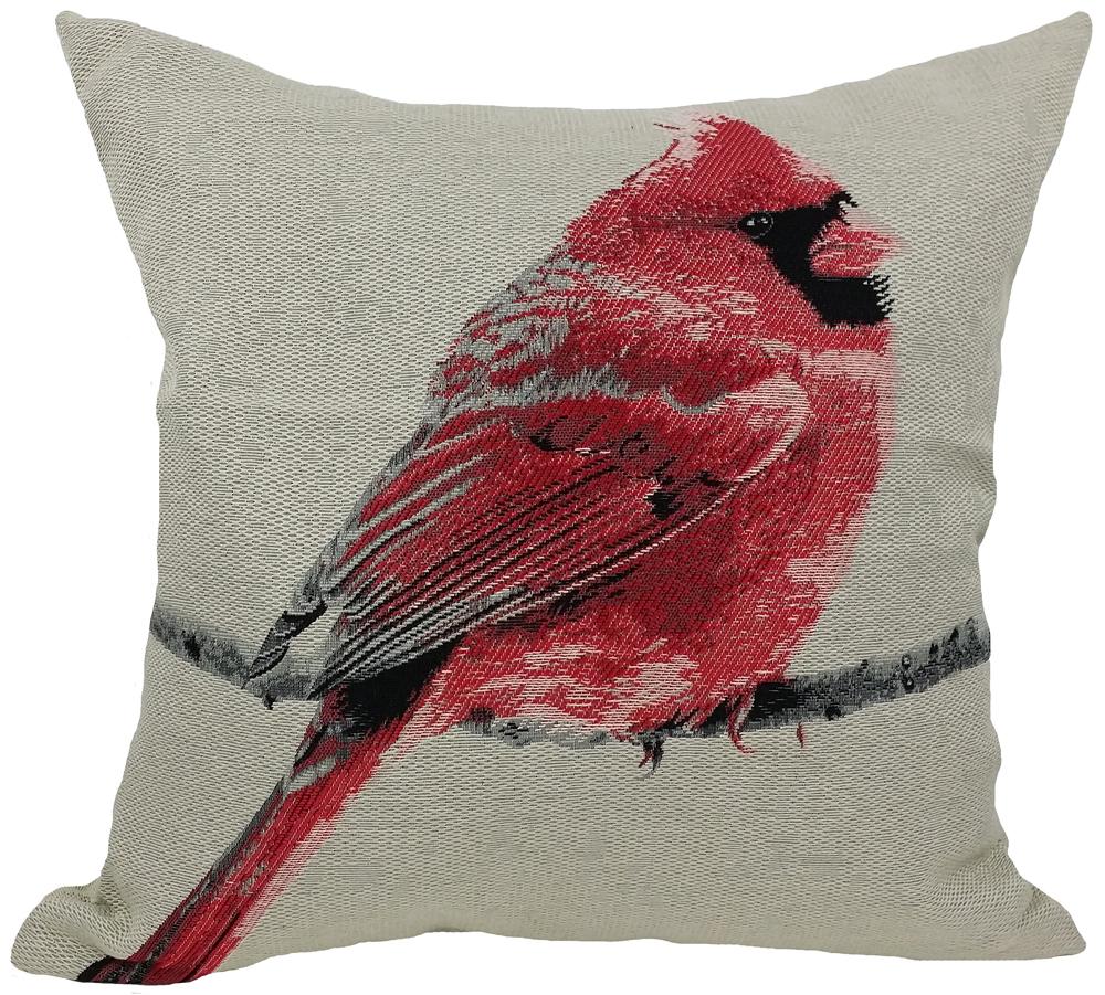 ML14937 Bird Embroidery Pillow featuring intricate bird designs on a soft poly/cotton blend fabric with a black velour backing.