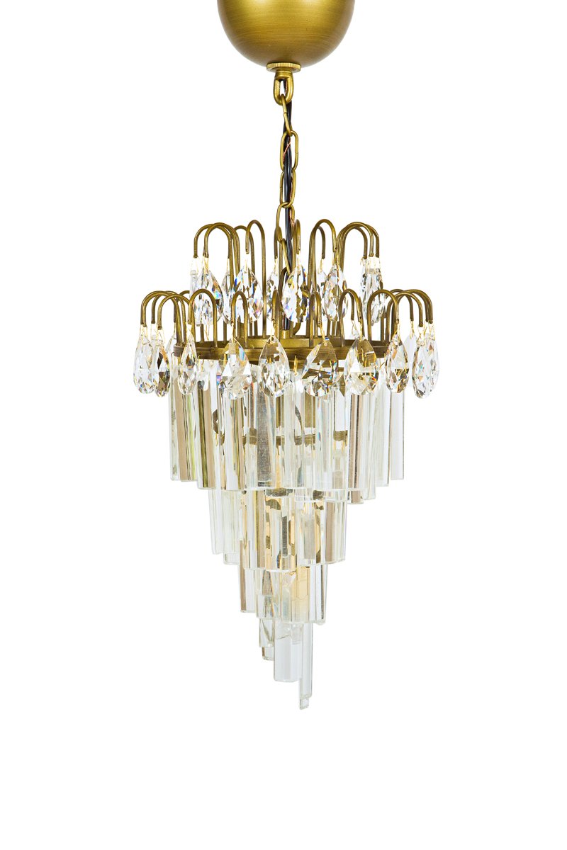 ML15906 Cascade Crystal Pendant light featuring real glass crystals and a vintage Edison bulb, showcasing an elegant cascading design.