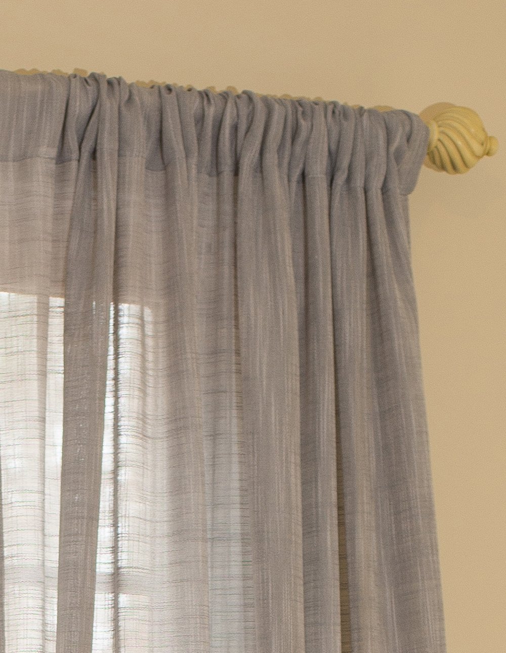 ML16604 Essex Sheer Curtain in elegant gray, showcasing its smooth texture and lightweight design, perfect for enhancing any room's decor.