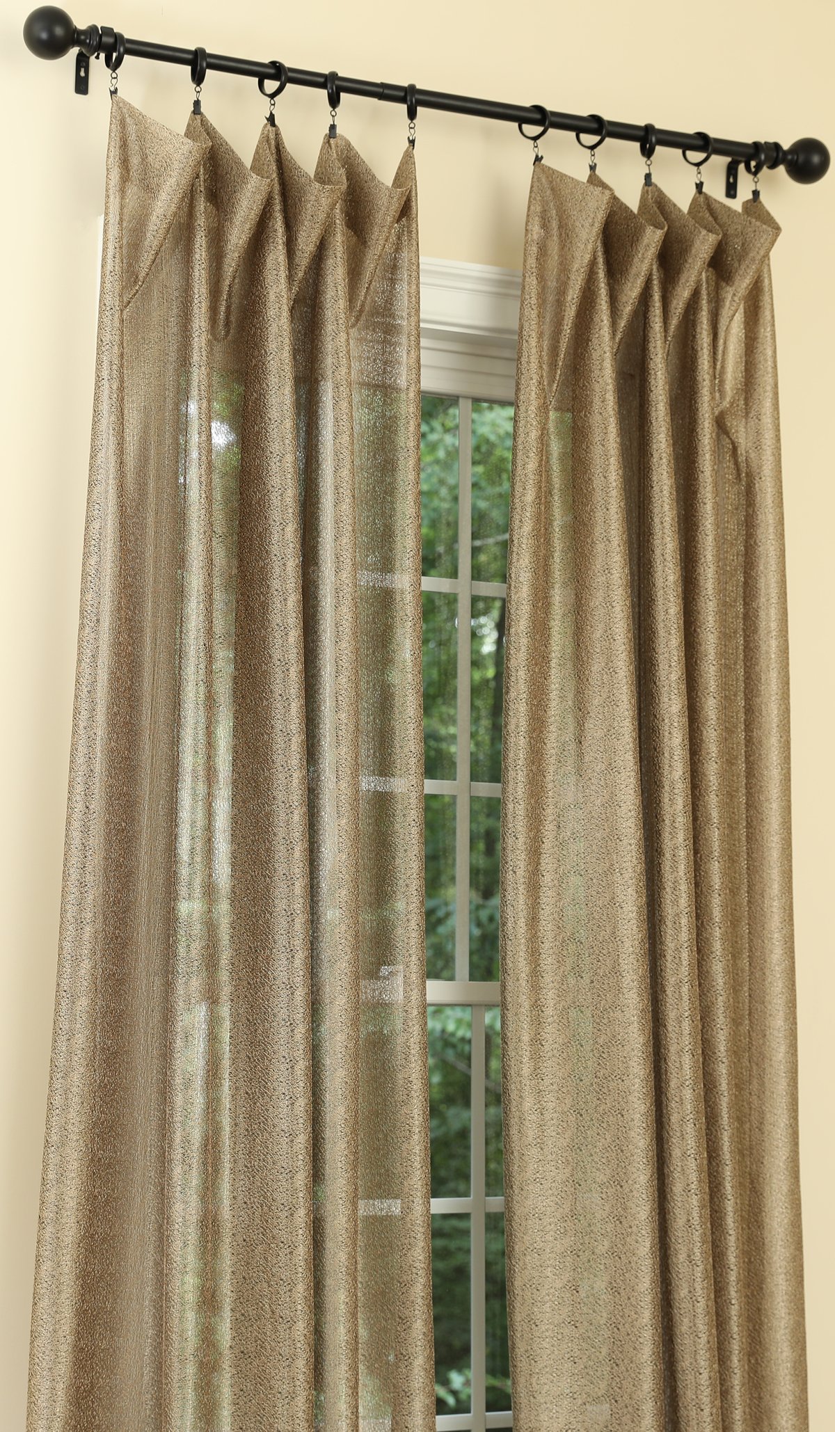 ML18208 La Rosa Curtain in vibrant colors, showcasing its semi-sheer fabric and rod pocket design, perfect for home decor.