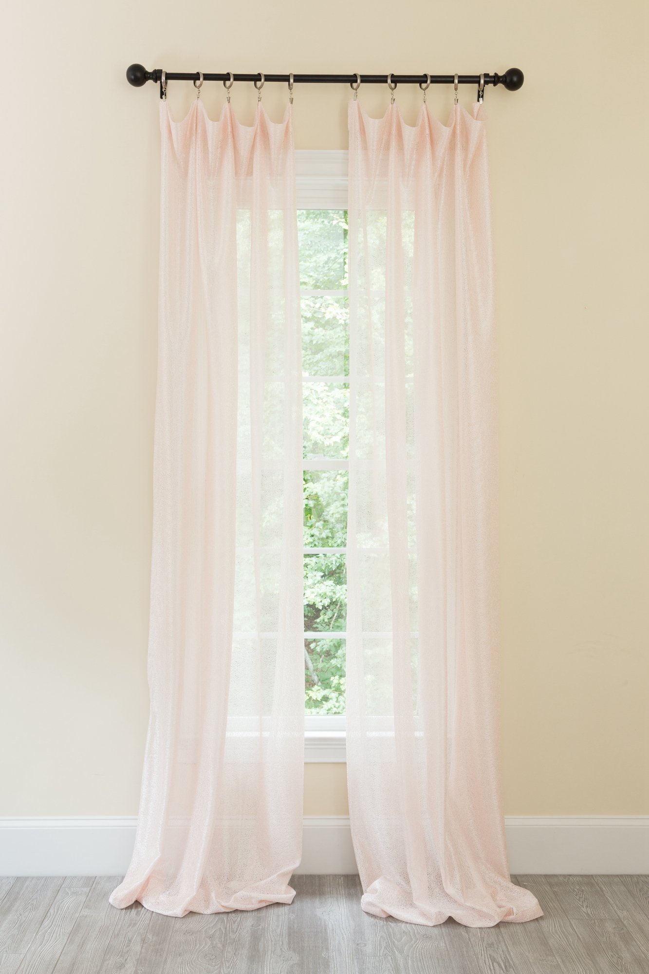 ML18208 La Rosa Curtain in vibrant colors, showcasing its semi-sheer fabric and rod pocket design, perfect for home decor.