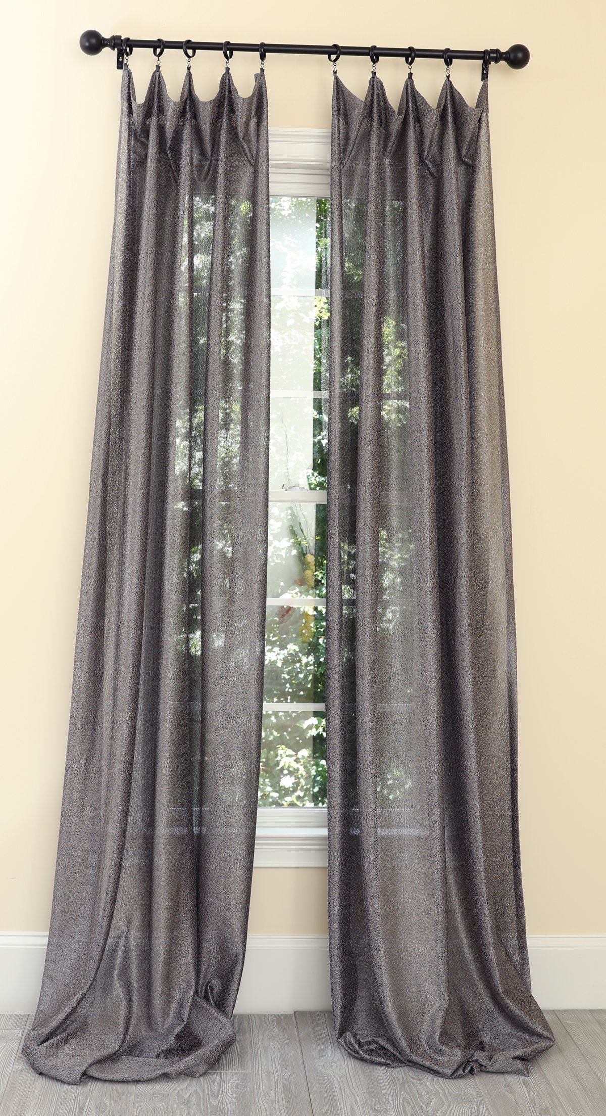 ML18208 La Rosa Curtain in vibrant colors, showcasing its semi-sheer fabric and rod pocket design, perfect for home decor.