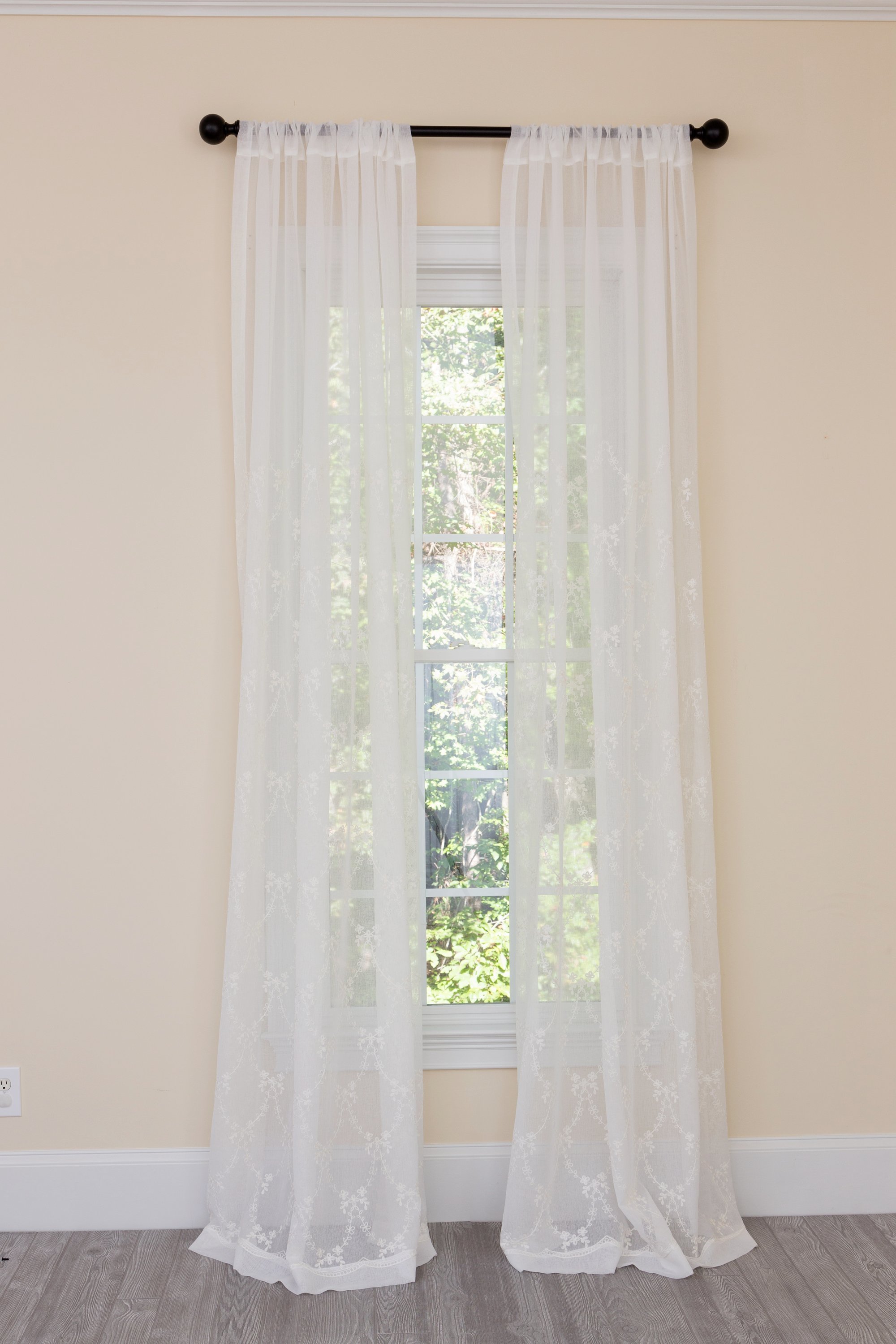 ML19002 Belinda Sheer Curtain featuring elegant embroidery and lightweight design, perfect for diffusing light in any room.