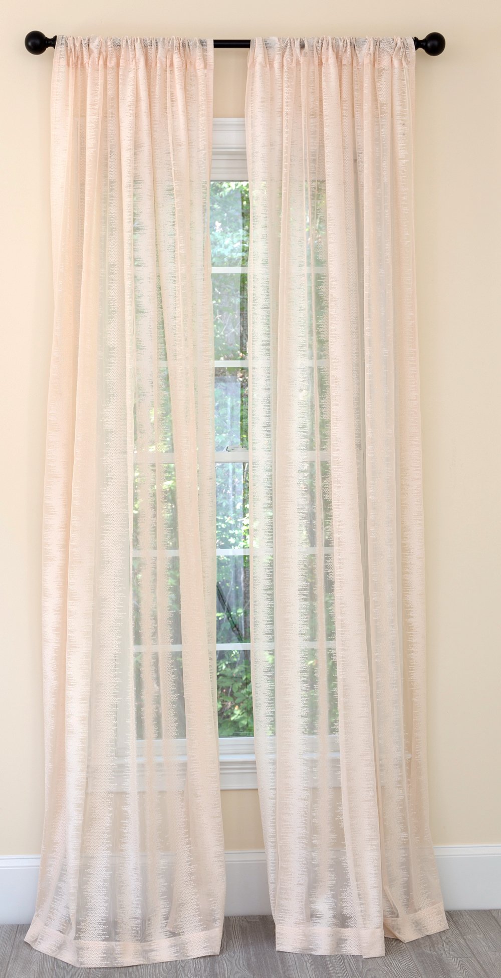 ML19074 Bella Bella Sheer Curtain featuring elegant embroidered patterns in White, Gray, and Champagne colors, designed for a chic and modern home.