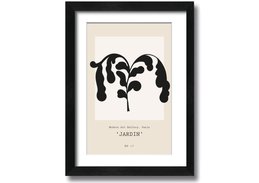 Modern Falling Leaves framed print with multiple frame color options, showcasing a contemporary leaf design, ready to hang.