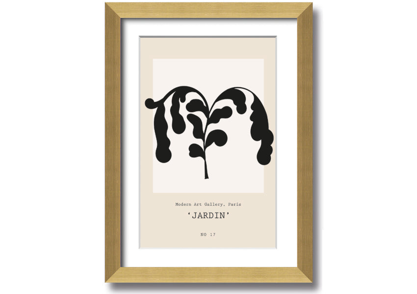 Modern Falling Leaves framed print with multiple frame color options, showcasing a contemporary leaf design, ready to hang.