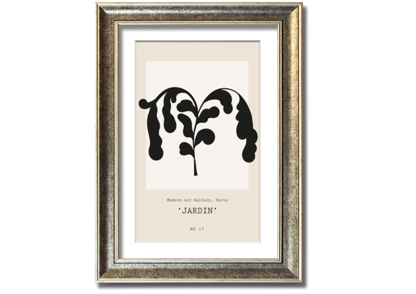 Modern Falling Leaves framed print with multiple frame color options, showcasing a contemporary leaf design, ready to hang.