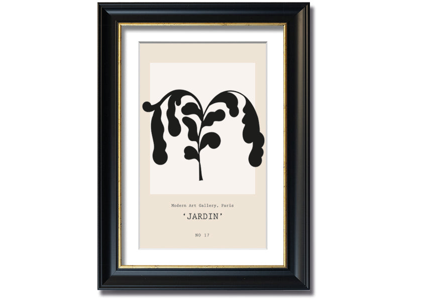 Modern Falling Leaves framed print with multiple frame color options, showcasing a contemporary leaf design, ready to hang.