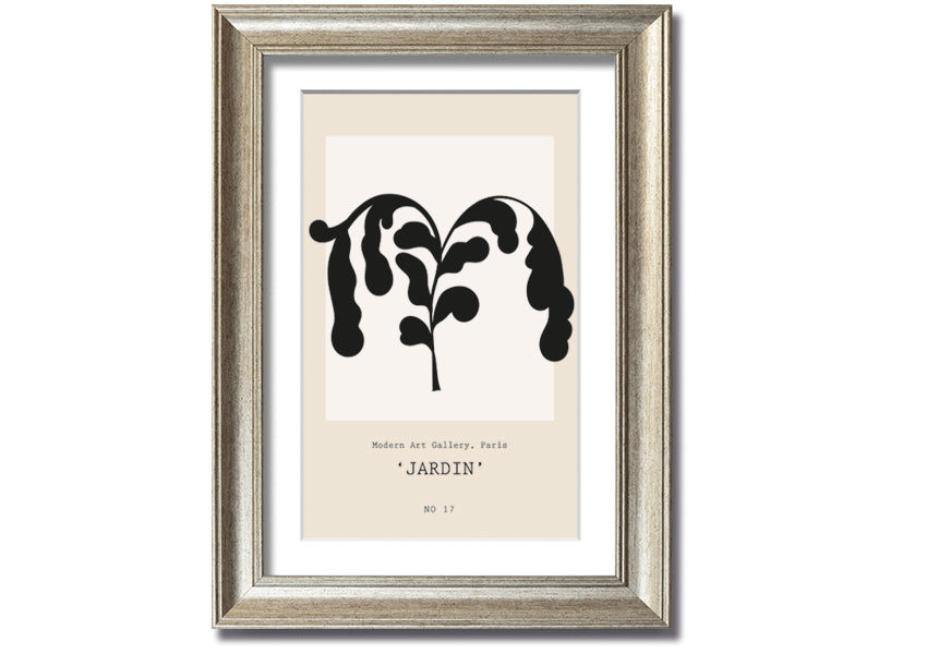 Modern Falling Leaves framed print with multiple frame color options, showcasing a contemporary leaf design, ready to hang.