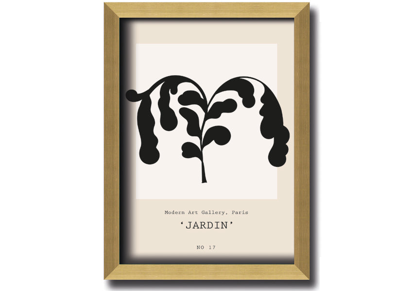 Modern Falling Leaves framed print with multiple frame color options, showcasing a contemporary leaf design, ready to hang.