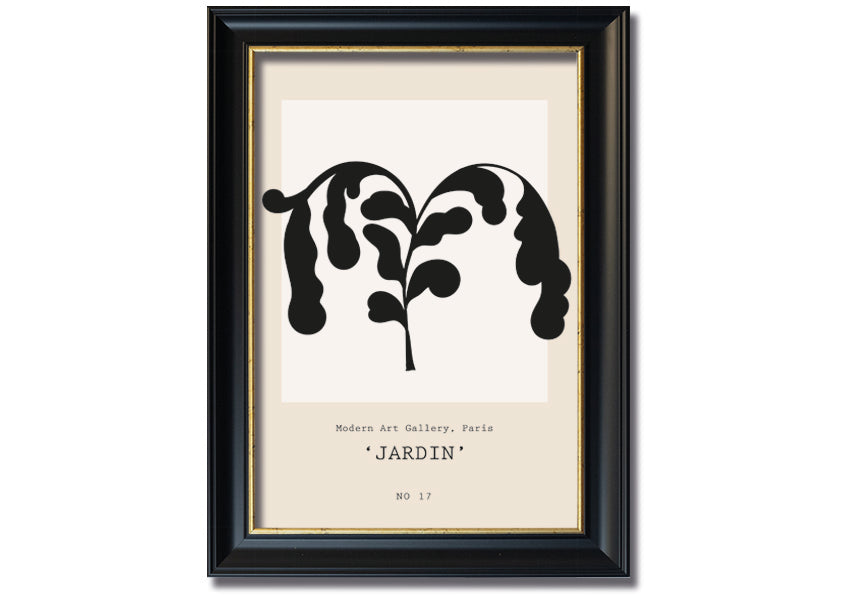 Modern Falling Leaves framed print with multiple frame color options, showcasing a contemporary leaf design, ready to hang.