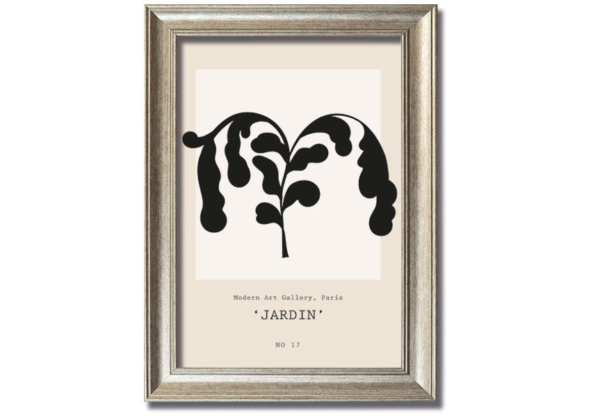 Modern Falling Leaves framed print with multiple frame color options, showcasing a contemporary leaf design, ready to hang.