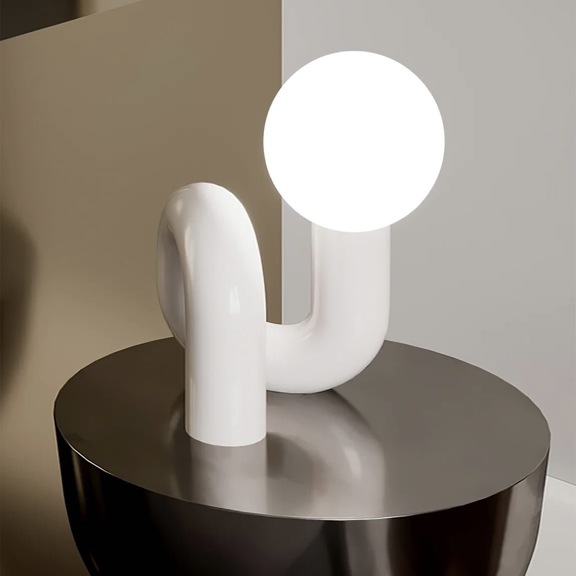 Modern Spiral Bedside Table Lamp showcasing a quirky design with a rounded form, perfect for adding charm to any room.